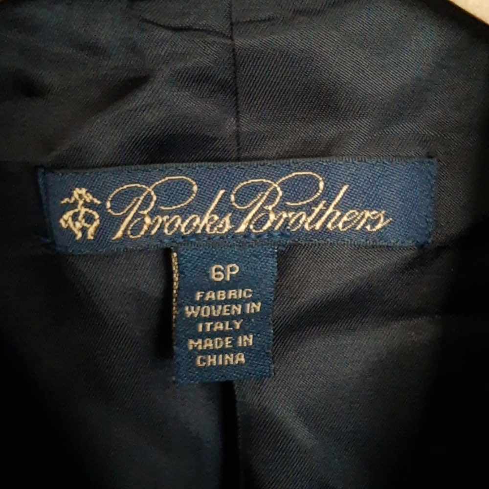 Brooks Brothers Navy Loro Piana Wool Single Breasted 2 Button Blazer Sz 6 Petite - Picture 2 of 10
